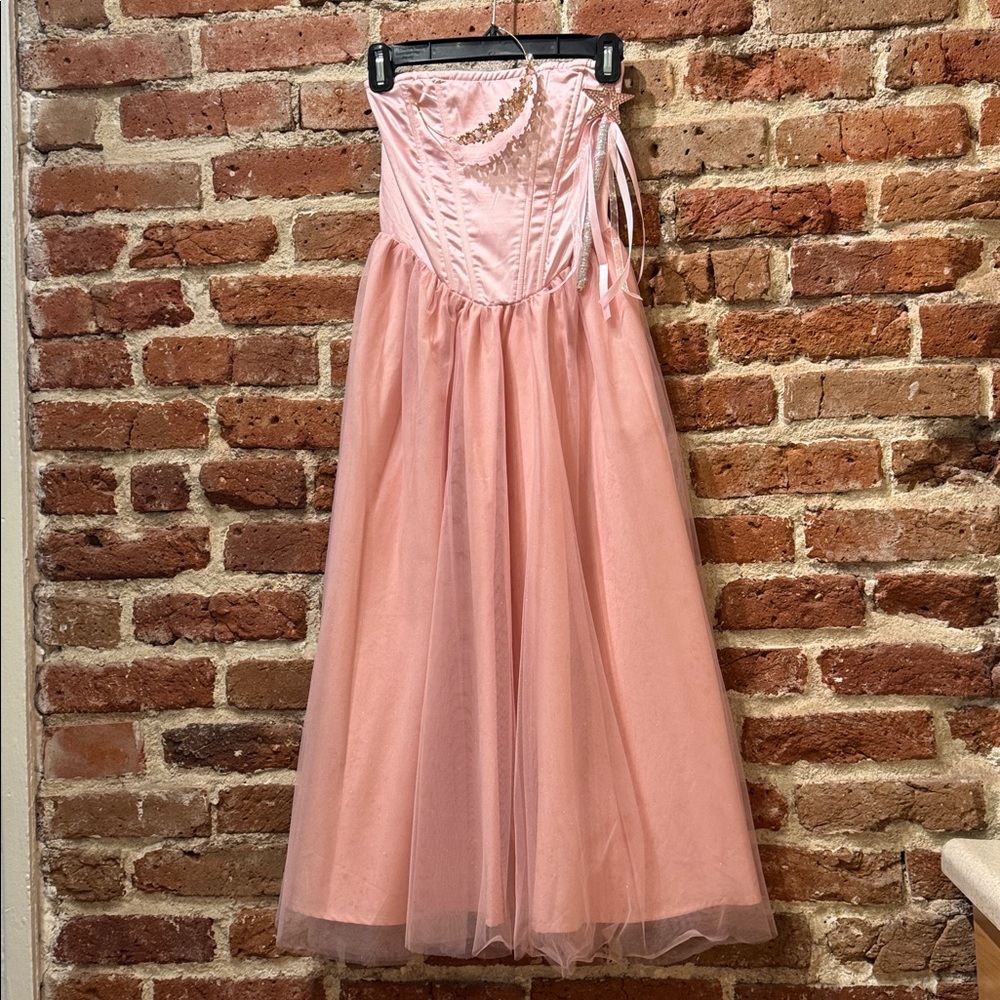 Pink sparkle corset dress with crown and wand - Halloween